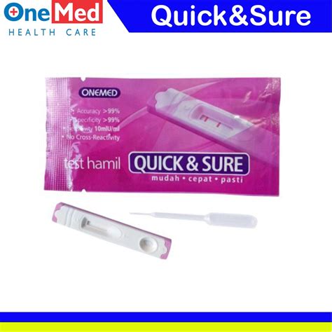 Jual 1 Pcs Tespek Tes Hamil Kehamilan Quick Sure OneMed Shopee Indonesia