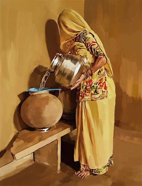 Woman Pouring Water Painting By Gull G Saatchi Art