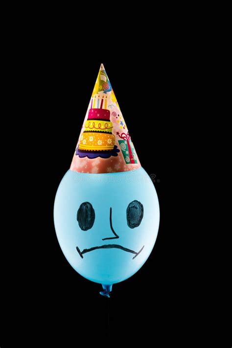 Colorful Funny Balloon on Black Background.sad Birthday Stock Photo - Image of anniversary ...