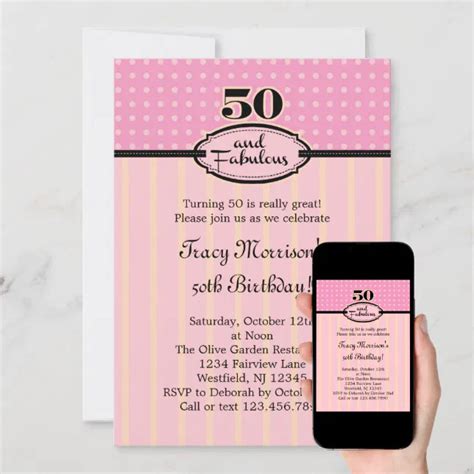 50 And Fabulous Birthday Invitation Zazzle