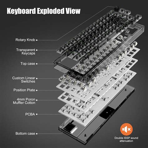 Magic Refiner Mk Wired Hot Swappable Mechanical Keyboard With Transparent Keycaps Compact
