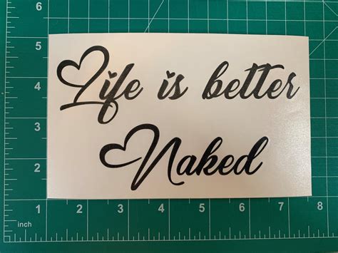 Life Is Better Naked Decal Sticker Hearts White X