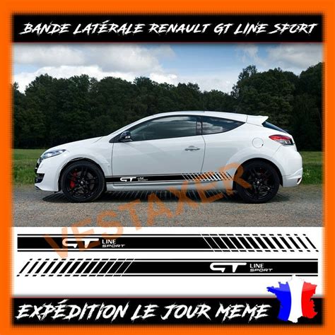 bandes latérales Renault GT LINE SPORT Couleur Noir Finition Brillant