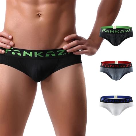 Brand Silk Low Waist Sexy Men Underwear Briefs Gay Penis Pouch Mens