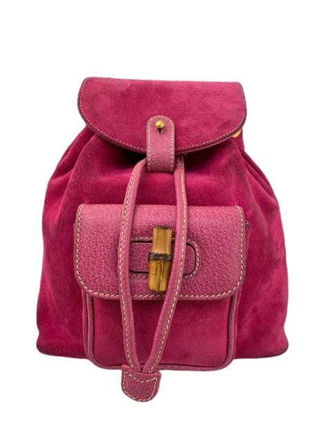 Gucci Bamboo Handle Rose Pink Suede Backpack Catawiki