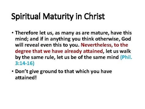 The Stages Of Spiritual Maturity In Christ Maturity