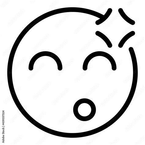 Thinking emoji icon. Outline Thinking emoji vector icon for web design ...