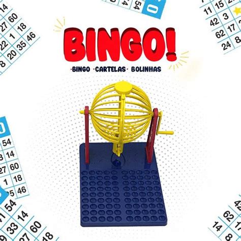 Brinquedo Jogo de Bingo Globo Giratório de Mesa Cartelas DikaMais