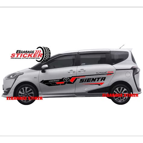 Jual Stiker Mobil Toyota Sienta Stiker Strip Body Samping Mobil Sienta