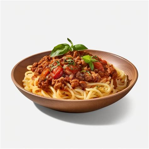 Vegan Spaghetti Bolognese On A Transparent Background AI Stock