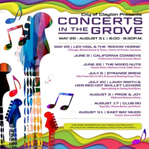 Clayton Summer Concerts In The Grove Event Calendar Contra