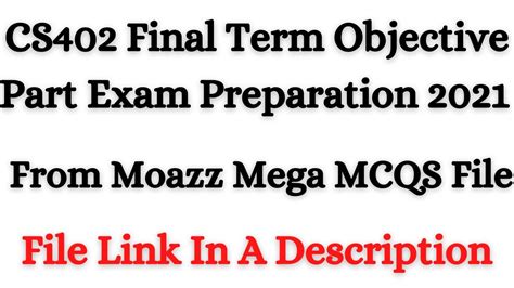 Cs Final Term Objective Part Exam Preparation From Moazz Mega