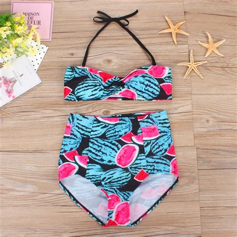 Sexy Womens Printing Bikini Set Push Up Padded Bra Swimsuit Suit