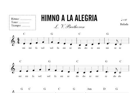 Partitura Himno A La Alegria Ukulele Songs Beginner Beginner Piano