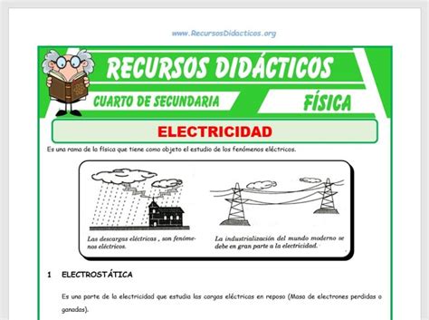 Electricidad Para Cuarto De Secundaria Recursos Didácticos 2023