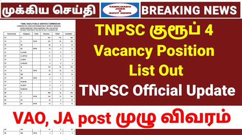 TNPSC Group 4 Vacancy Position Out TNPSC Group 4 Counselling TNPSC