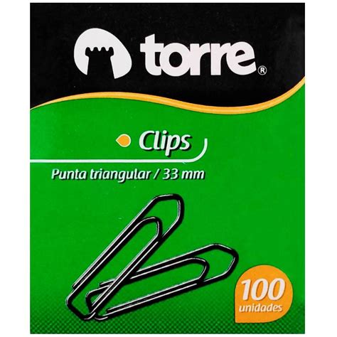 CLIPS 33MM 100 UNID PUNTA TRIANGULAR TORRE