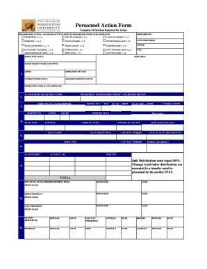 Fillable Online Personnel Action Form Paf Fax Email Print Pdffiller