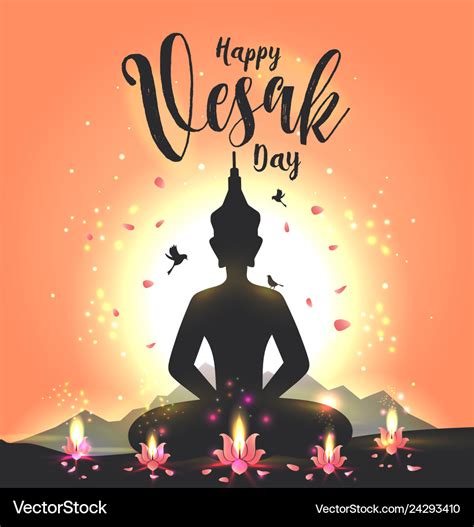 Greeting Card For Vesak Day Royalty Free Vector Image