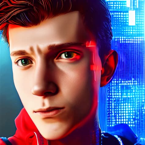 Krea Ai Tom Holland Jr Portrait Cyberpunk Cyberpsyc