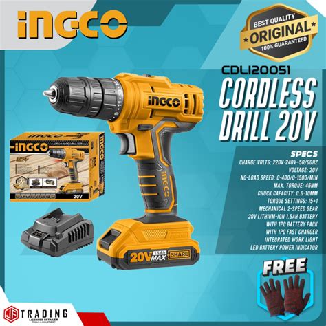 Ingco Cdli Cordless Drill V High Quality Brands Jf Trading