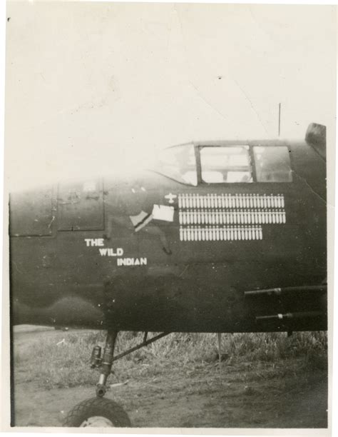 Nose art of the B-25 The Wild Indian at an unknown location | The ...