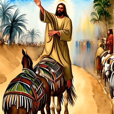 Palm Sunday Jesus Christ Riding On A Donkey Creative Fabrica