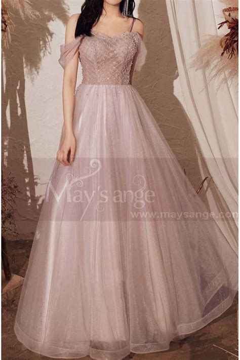 Robe Soiree Pour Mariage Tulle Doux A Bretelles Fines Ref L