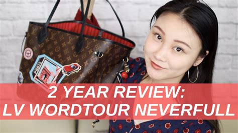 Lv Worldtour Neverfull Year Wear And Tear Review Cherry Tung Youtube