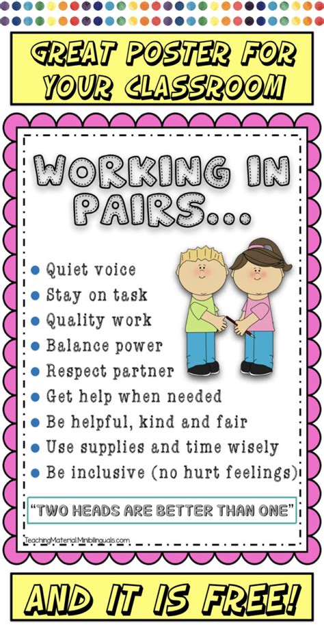 Free Work In Pairs Poster