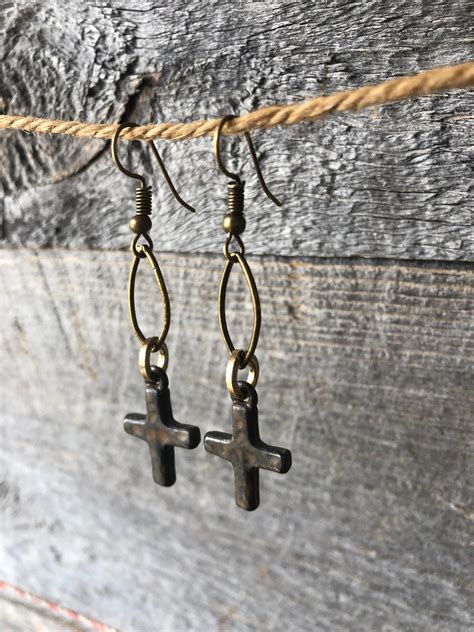 Rustic Cross Dangle Earrings – Funky Trunk Vintage Designs