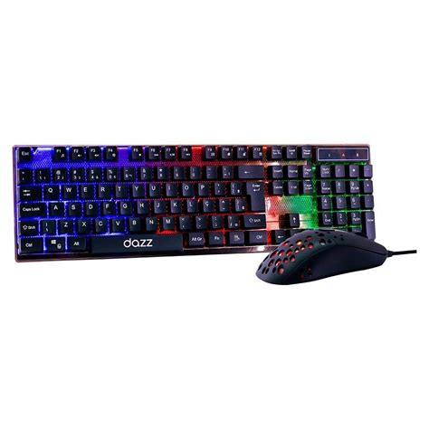 Teclado E Mouse Dazz Usb Gamer Diamond Dust Rainbow Preto