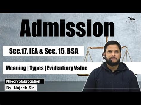 Admission Under Evidence Act Sec 17 IEA Sec 15 BSA Meaning