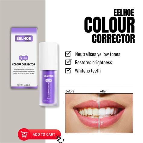 30ml Eelhoe Teeth Whitening Toothpaste Colour Corrector Foam Toothpaste