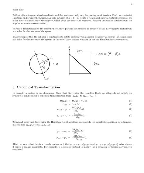 Solved Point Mass Z Is Not A Generalized Coordinate And