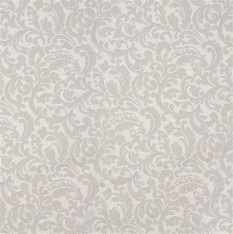 Pearl Classic White Foliage Damask Upholstery Fabric