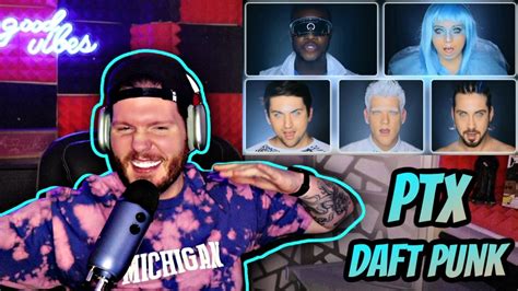 First Time Hearing Pentatonix Daft Punk Medley Reaction With