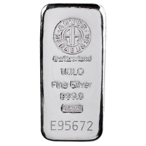 Argor Heraeus Kilo Silver Bar Cast Metals Mint