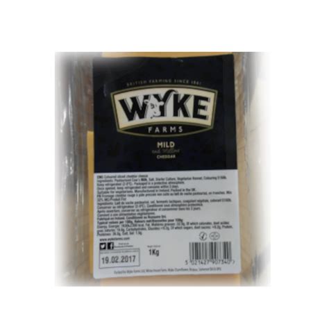 Cheddar WYKE FARMS Sliced MILD 1kg, WYKE FARMS