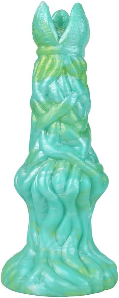 Amazon Medium Size Dragon Colorful Monster Silicone Dildo Anal Plug Soft Flexible Alien