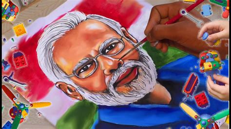 Narendra Modi Drawing Watercolour Painting Of Narendra Modi