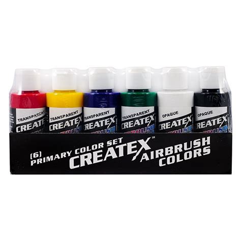 Createx Air Brushing Paints Primary Set Artist And Craftsman Supply