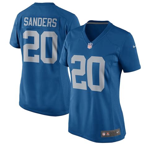 Women's Nike Barry Sanders Blue Detroit Lions 2017 Throwback Retired ...