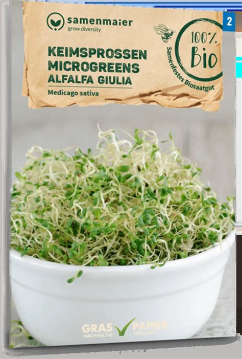 Samen Maier Bio Keimsprossen Microgreens Alfalfa Giulia 1 Packung