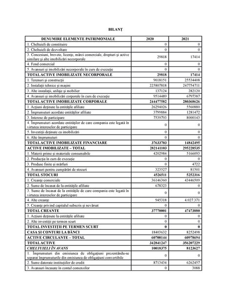 Situatii financiare anuale seminar 2 din data de 1 Martie BILANȚ