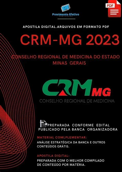 Provimento Efetivo Concursos Apostila CRM MG Contador 2023