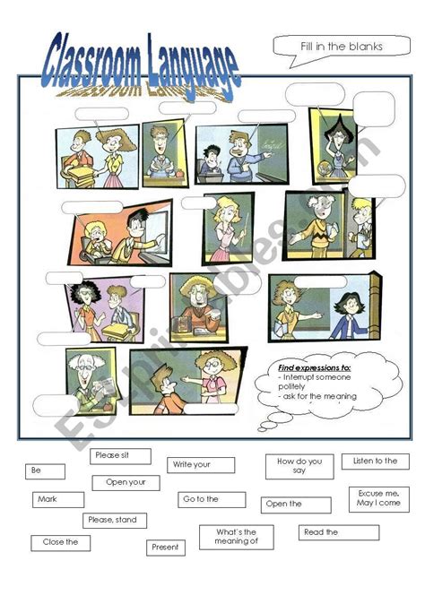 Classroom Language Esl Worksheet By Yenn