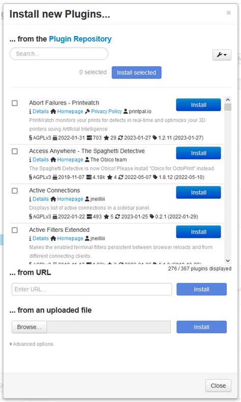 Plugin Manager OctoPrint Master Documentation