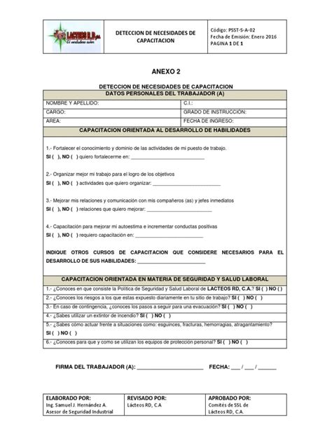 Deteccion De Necesidades De Capacitacion Pdf