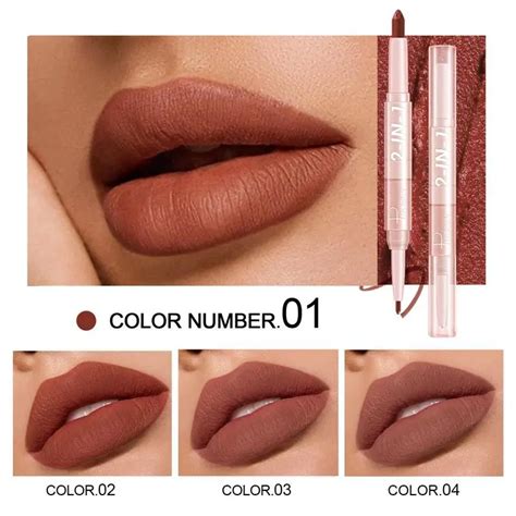 Matte Lipstick Waterproof Double Ended Long Lasting Nude Red Matte Lips Liner Pencil Lipstick